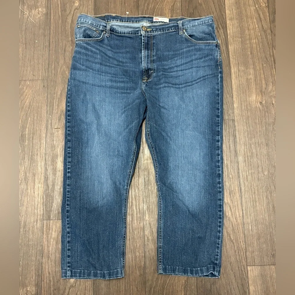 Wrangler Straight Fit Jeans Men’s 42x30 Blue Denim Ankle Length